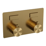 BRAUER Gold Edition 2-weg inbouwthermostaat met drukknoppen met in- en afbouwdelen goud geborsteld PVD