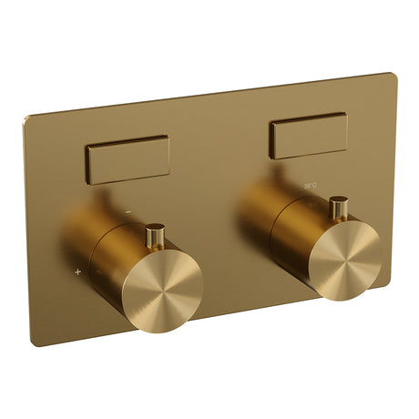 BRAUER Gold Edition 2-weg inbouwthermostaat met drukknoppen met in- en afbouwdelen goud geborsteld PVD