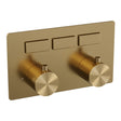 BRAUER Gold Edition 3-weg inbouwthermostaat met drukknoppen met in- en afbouwdelen goud geborsteld PVD