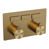 BRAUER Gold Edition 3-weg inbouwthermostaat met drukknoppen met in- en afbouwdelen goud geborsteld PVD