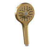 BRAUER Gold Edition thermostatische inbouw regendouche met drukknoppen SET 55 met 20 cm douchekop en rechte muurarm en 3-standen handdouche en doucheslang en wandaansluitbocht goud geborsteld PVD