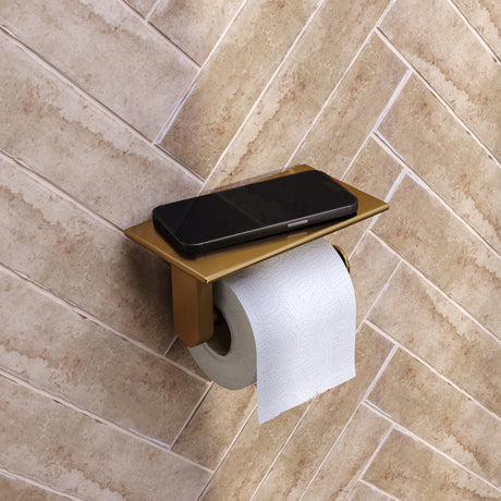 BRAUER Toiletrolhouder met planchet goud geborsteld PVD 5-GG-223