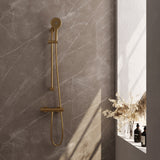 BRAUER Gold Edition opbouw douche thermostaatkraan SET 02 met glijstang en 3-standen handdouche en doucheslang goud geborsteld PVD 5-GG-236