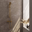 BRAUER Gold Carving opbouw douche thermostaatkraan SET 02 met glijstang en 3-standen handdouche en doucheslang goud geborsteld PVD 5-GG-250