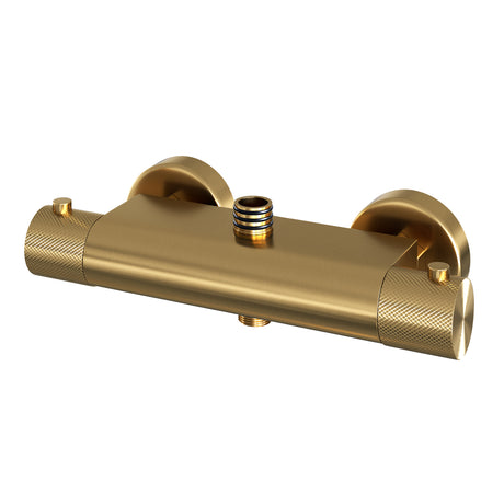 BRAUER Gold Carving opbouw thermostatische regendouche SET 04 met 30 cm hoofddouche en 3-standen handdouche en doucheslang goud geborsteld PVD 5-GG-256