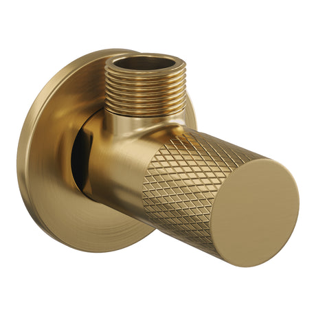 BRAUER Gold Carving hoekstopkraan compleet met slang goud geborsteld PVD 5-GG-317