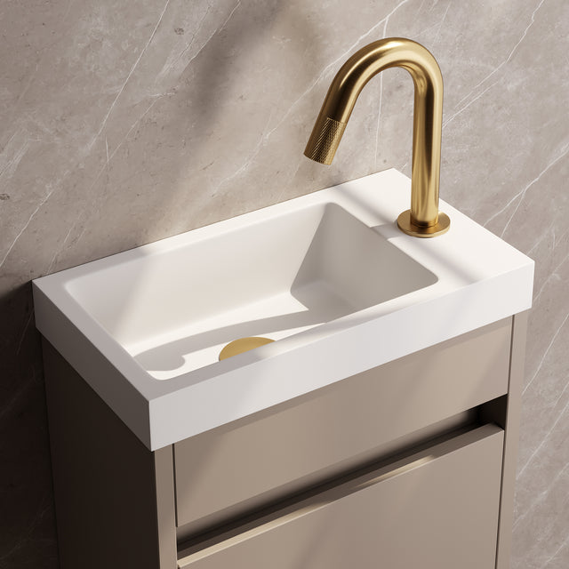 BRAUER Gold Carving opbouw fonteinkraan met gebogen uitloop goud geborsteld PVD 5-GG-321