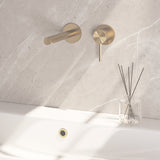 BRAUER Stripe inbouw wastafelmengkraan met rechte uitloop en rozetten model A1 goud geborsteld PVD 5-GG-331