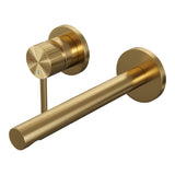 BRAUER Stripe inbouw wastafelmengkraan met rechte uitloop en rozetten model A2 goud geborsteld PVD 5-GG-335