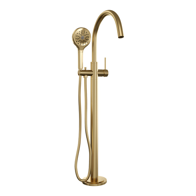 BRAUER Stripe vrijstaande badmengkraan SET 02 met 3-standen handdouche en doucheslang goud geborsteld PVD 5-GG-338