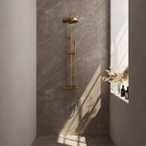 BRAUER Stripe opbouw thermostatische regendouche SET 01 met 25 cm hoofddouche en staaf handdouche en doucheslang goud geborsteld PVD 5-GG-348