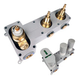 BRAUER Stripe inbouwthermostaat en 2 stopkranen met in- en afbouwdelen goud geborsteld PVD 5-GG-350