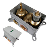BRAUER Stripe thermostatische inbouw regendouche 3-weg rechthoekig SET 18 met 25 cm douchekop en plafondarm en 3-standen handdouche en doucheslang en wandaansluitbocht goud geborsteld PVD 5-GG-399