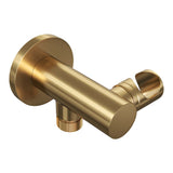 BRAUER Stripe thermostatische inbouw regendouche 3-weg rechthoekig SET 18 met 25 cm douchekop en plafondarm en 3-standen handdouche en doucheslang en wandaansluitbocht goud geborsteld PVD 5-GG-399