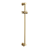 BRAUER Stripe thermostatische inbouw regendouche met drukknoppen SET 31 met 25 cm douchekop en rechte muurarm en staaf handdouche en doucheslang en geïntegreerde glijstang goud geborsteld PVD 5-GG-425