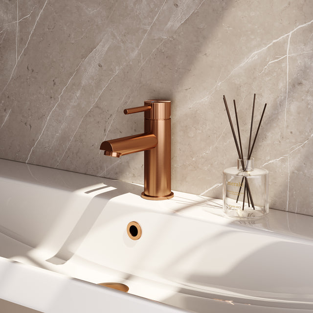 BRAUER Stripe lage opbouw wastafelmengkraan model A koper geborsteld PVD 5-GK-001-HD7