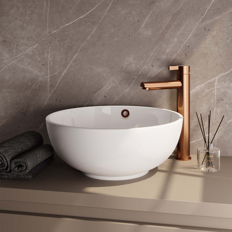 BRAUER Copper Edition verhoogde opbouw wastafelmengkraan model E koper geborsteld PVD