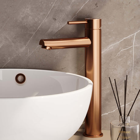 BRAUER Copper Edition verhoogde opbouw wastafelmengkraan model E koper geborsteld PVD