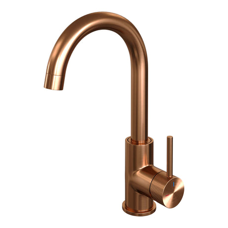 BRAUER Copper Carving hoge opbouw wastafelmengkraan met draaibare ronde uitloop model A koper geborsteld PVD 5-GK-003-R4