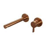 BRAUER Copper Edition inbouw wastafelmengkraan met rechte uitloop en rozetten model E1 koper geborsteld PVD