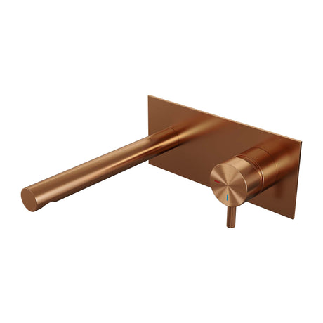 BRAUER Copper Edition inbouw wastafelmengkraan met rechte uitloop en afdekplaat model B1 koper geborsteld PVD