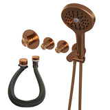 BRAUER Copper Edition thermostatische inbouw badkraan SET 02 met badvulcombinatie en 3-standen handdouche en doucheslang en wandaansluitbocht koper geborsteld PVD