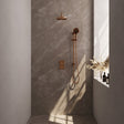 BRAUER Copper Edition thermostatische inbouw regendouche SET 21 met 20 cm douchekop en gebogen muurarm en 3-standen handdouche en doucheslang en geïntegreerde glijstang koper geborsteld PVD