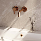 BRAUER Copper Edition inbouw wastafelmengkraan met gebogen uitloop en rozetten model E2 koper geborsteld PVD