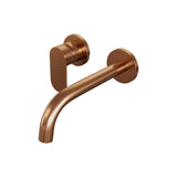 BRAUER Copper Edition inbouw wastafelmengkraan met gebogen uitloop en rozetten model C2 koper geborsteld PVD