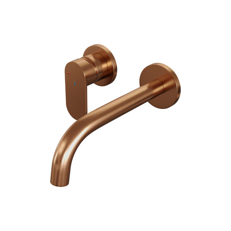 BRAUER Copper Edition inbouw wastafelmengkraan met gebogen uitloop en rozetten model C2 koper geborsteld PVD