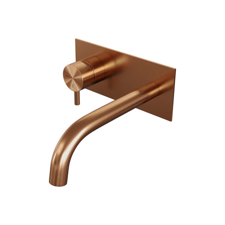 BRAUER Copper Edition inbouw wastafelmengkraan met gebogen uitloop en afdekplaat model B2 koper geborsteld PVD