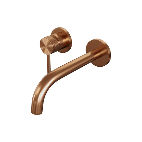 BRAUER Copper Carving inbouw wastafelmengkraan met gebogen uitloop en rozetten model A2 koper geborsteld PVD 5-GK-083-B6-65