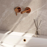 BRAUER Copper Edition inbouw wastafelmengkraan met rechte uitloop en rozetten model E2 koper geborsteld PVD