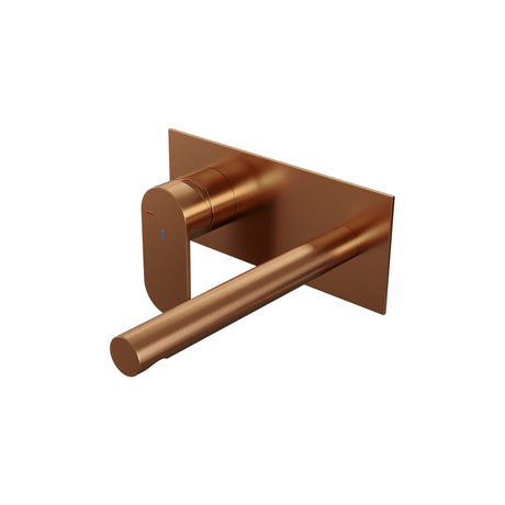 BRAUER Copper Edition inbouw wastafelmengkraan met rechte uitloop en afdekplaat model C2 koper geborsteld PVD