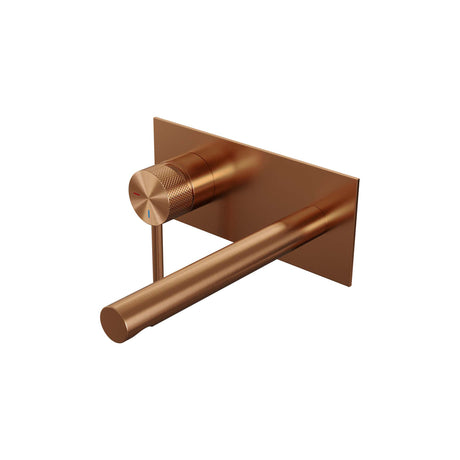BRAUER Copper Carving inbouw wastafelmengkraan met rechte uitloop en afdekplaat model A2 koper geborsteld PVD 5-GK-083-S6