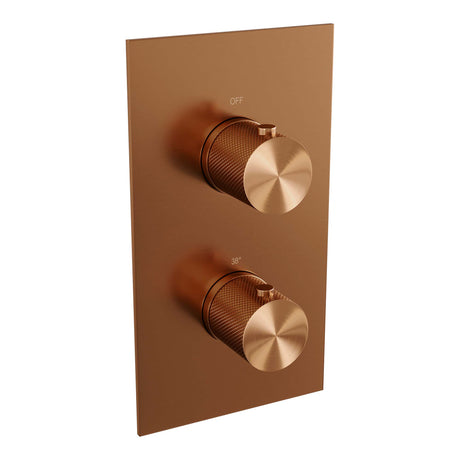 BRAUER Copper Carving 3-weg inbouwthermostaat met in- en afbouwdelen koper geborsteld PVD 5-GK-092