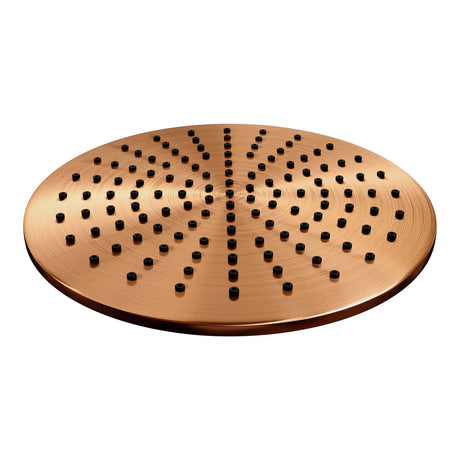 BRAUER Copper Carving thermostatische inbouw regendouche 3-weg omstelling SET 32 met 30 cm douchekop en rechte muurarm en 3-standen handdouche en doucheslang en wandaansluitbocht koper geborsteld PVD 5-GK-128