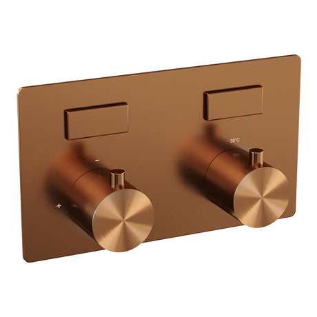 BRAUER Copper Edition 2-weg inbouwthermostaat met drukknoppen met in- en afbouwdelen koper geborsteld PVD