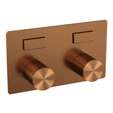 BRAUER Copper Carving 2-weg inbouwthermostaat met drukknoppen met in- en afbouwdelen koper geborsteld PVD 5-GK-157