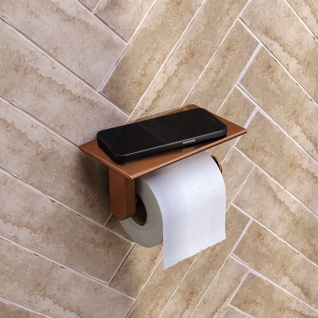 BRAUER Toiletrolhouder met planchet koper geborsteld PVD 5-GK-223