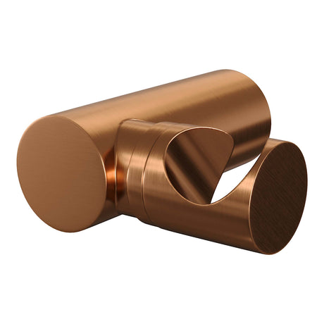 BRAUER Copper Carving opbouw baddouche thermostaatkraan SET 03 met wandhouder en staaf handdouche en doucheslang koper geborsteld PVD 5-GK-246