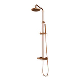 BRAUER Copper Carving opbouw thermostatische regendouche SET 01 met 20 cm hoofddouche en staaf handdouche en doucheslang koper geborsteld PVD 5-GK-253
