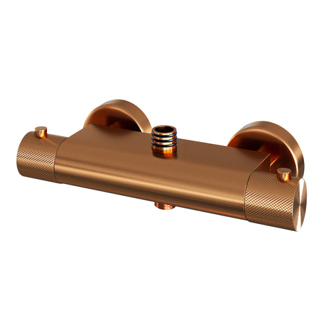 BRAUER Copper Carving opbouw thermostatische regendouche SET 04 met 30 cm hoofddouche en 3-standen handdouche en doucheslang koper geborsteld PVD 5-GK-256