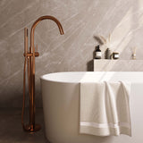 BRAUER Copper Carving vrijstaande badmengkraan SET 01 met staaf handdouche en doucheslang koper geborsteld PVD 5-GK-262