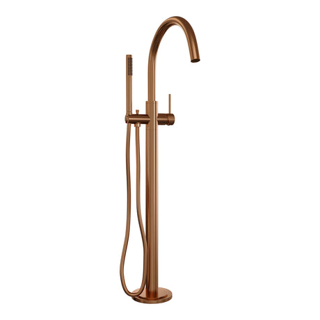 BRAUER Copper Carving vrijstaande badmengkraan SET 01 met staaf handdouche en doucheslang koper geborsteld PVD 5-GK-262