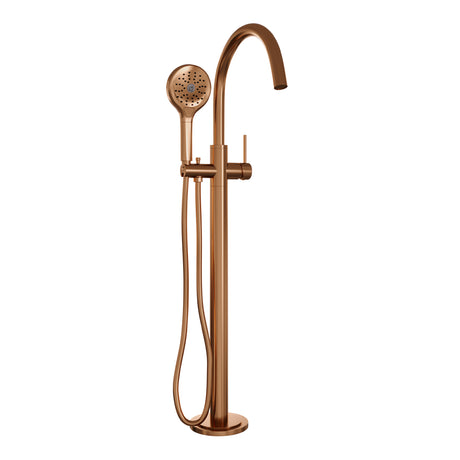 BRAUER Copper Carving vrijstaande badmengkraan SET 02 met 3-standen handdouche en doucheslang koper geborsteld PVD 5-GK-263