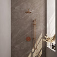 BRAUER Copper Edition thermostatische inbouw regendouche 3-weg rond SET 87 met 20 cm douchekop en gebogen muurarm en staaf handdouche en doucheslang en geÃ¯ntegreerde glijstang koper geborsteld PVD 5-GK-281