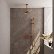 BRAUER Copper Edition thermostatische inbouw regendouche 3-weg rond SET 89 met 20 cm douchekop en plafondarm en staaf handdouche en doucheslang en geÃ¯ntegreerde glijstang koper geborsteld PVD 5-GK-283
