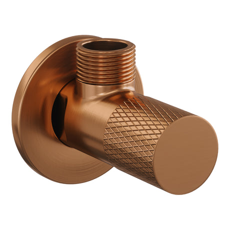 BRAUER Copper Carving hoekstopkraan compleet met slang koper geborsteld PVD 5-GK-317