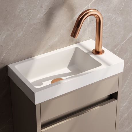 BRAUER Copper Carving opbouw fonteinkraan met gebogen uitloop koper geborsteld PVD 5-GK-321